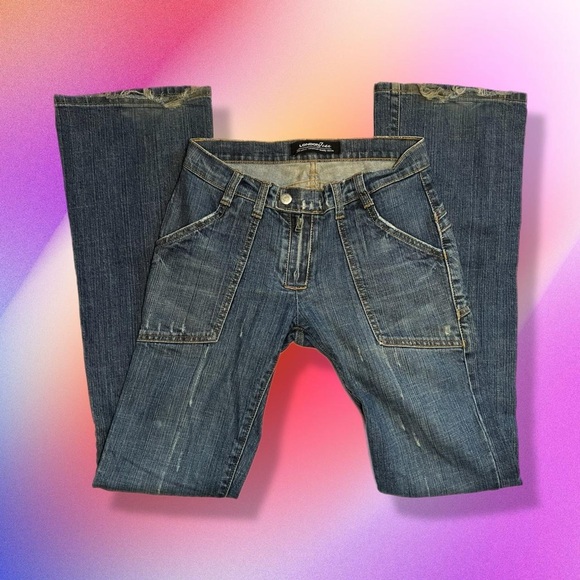 Stylish Y2k Blue Denim London Jeans - Picture 1 of 5